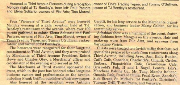 Pilo Arts Day Spa & Salon featured in The Home Reporter Newspaper Article - Third Avenue Salutes Its Pioneers At Party
